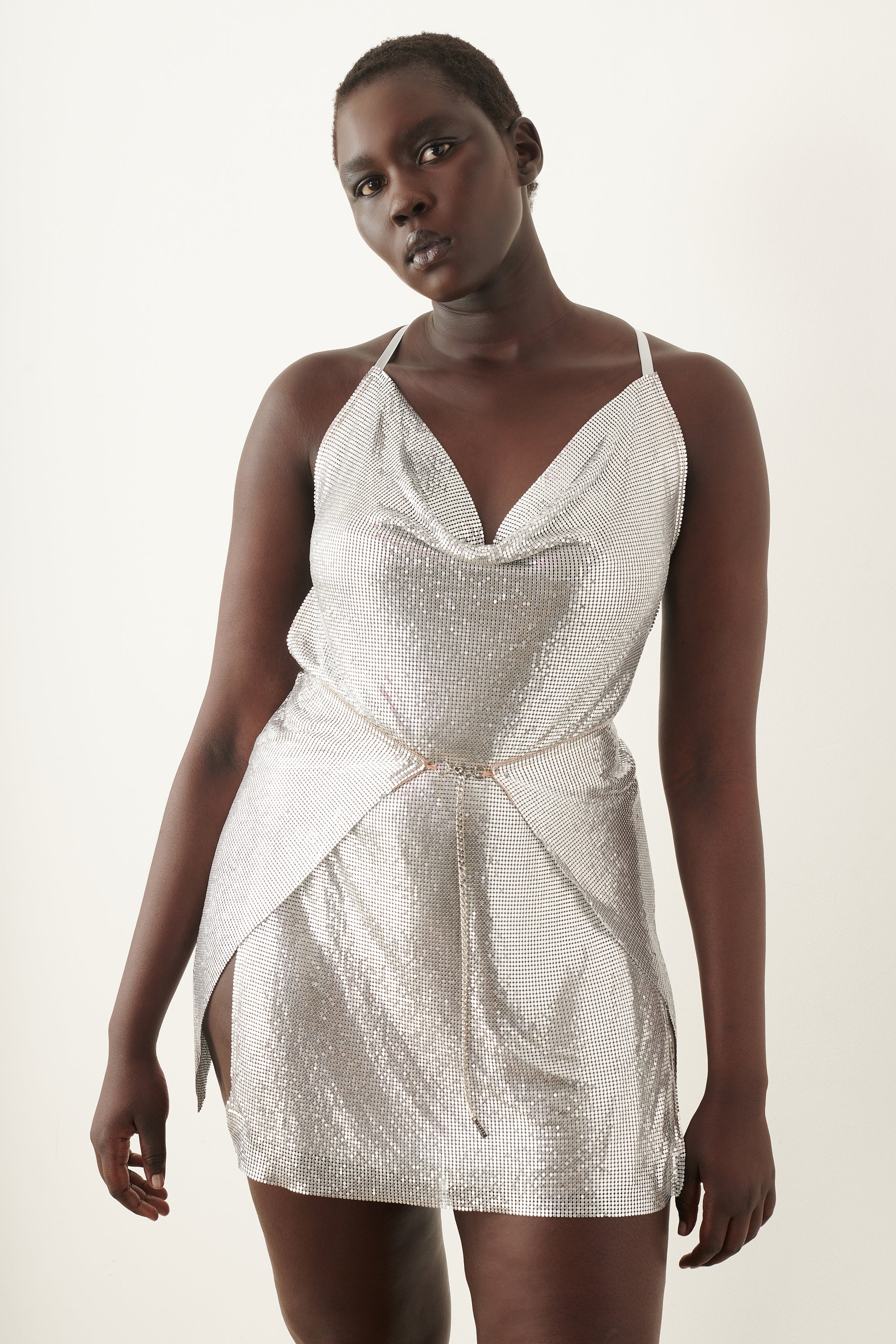 ADRIANNE DRESS CHROME SILVER - 2