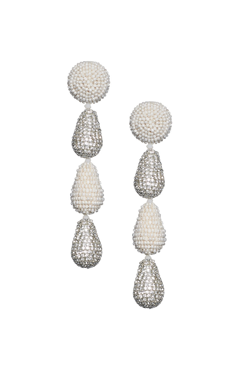 ELIZA EARRINGS - IVORY/CLEAR CRYSTALS 1
