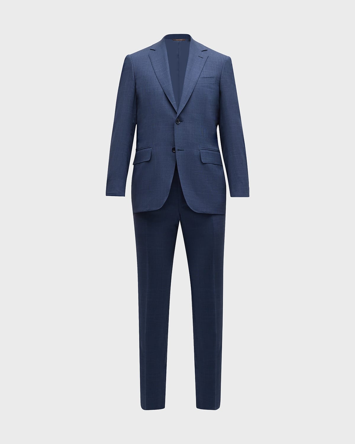 Men's Plaid Super 130s Wool Suit - 10