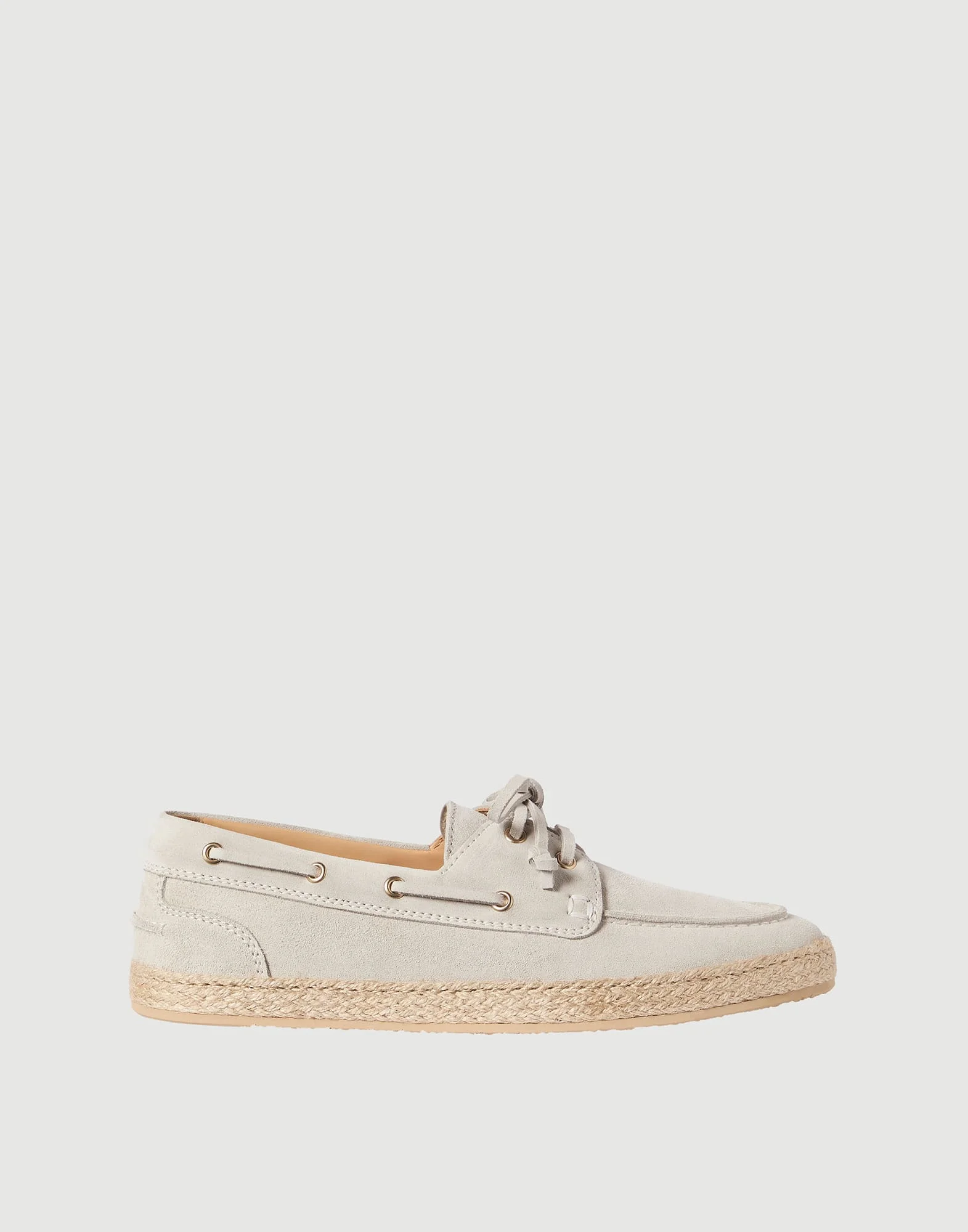Suede boat shoes with rope insert - 1