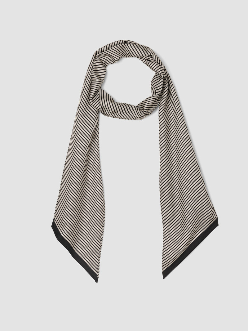 Microstripe Silk Twill Tie Scarf 1
