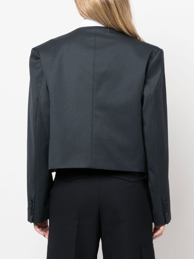 asymmetric cropped blazer - 4