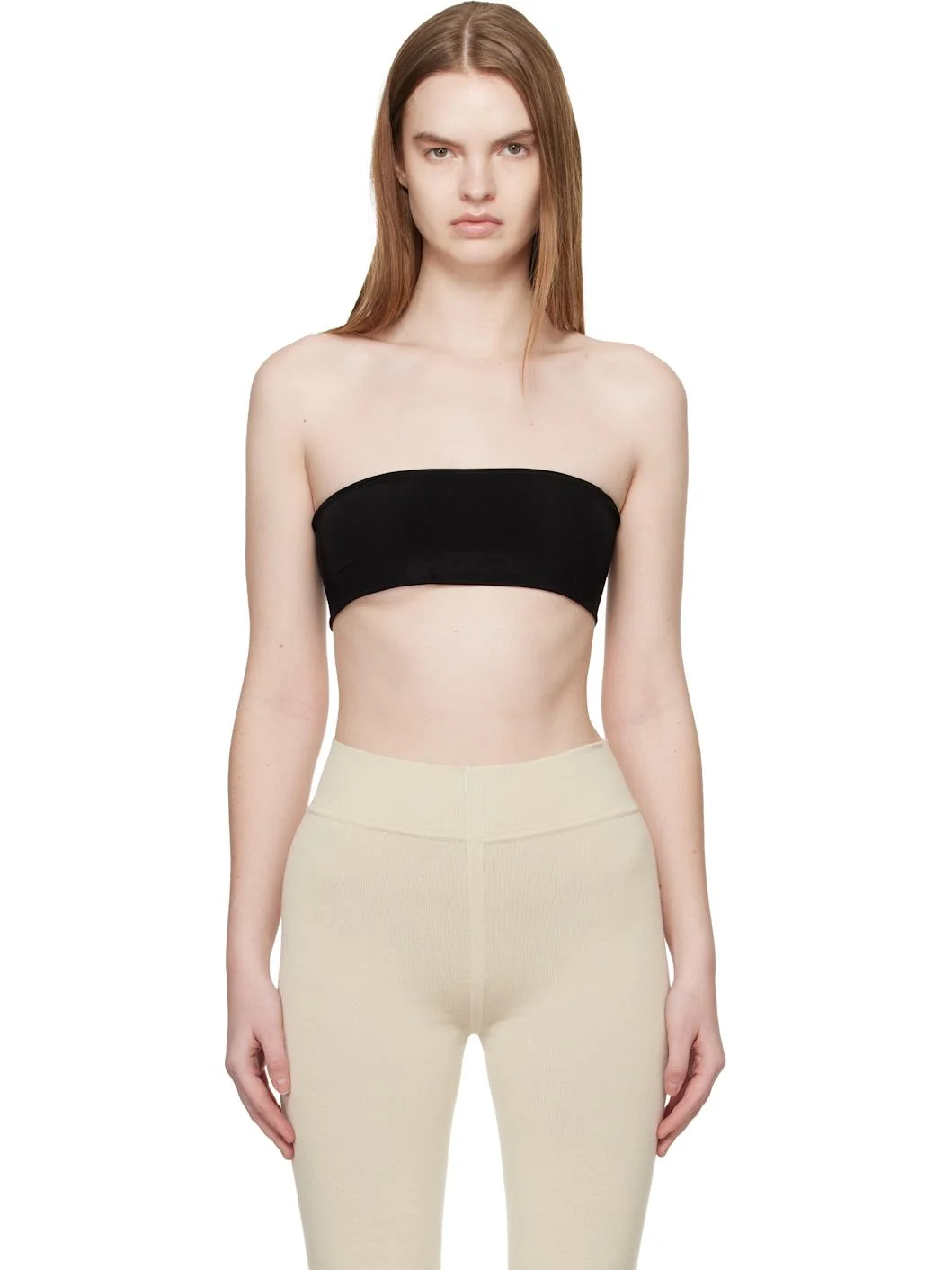 Black Temple Bandeau Tube Top - 1