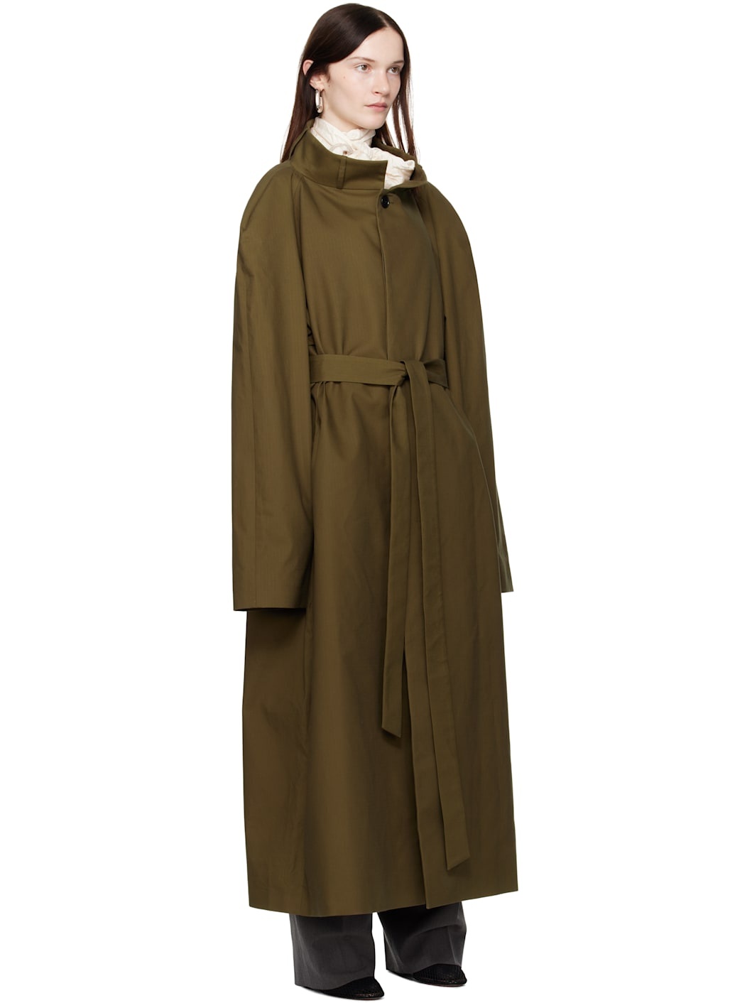 Khaki Multiple Ways Skirt Trench Coat - 2