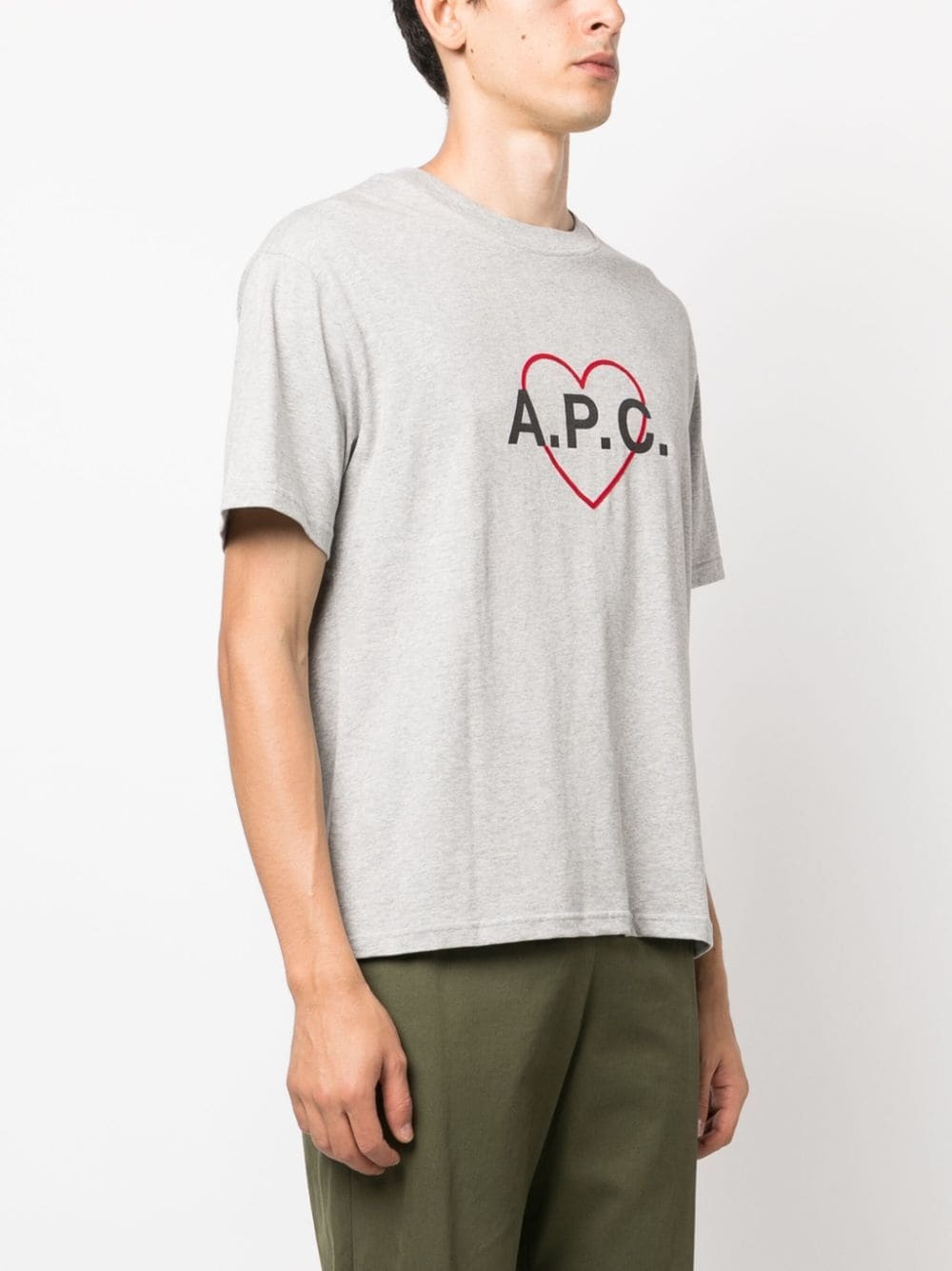 heart logo cotton T-shirt - 3