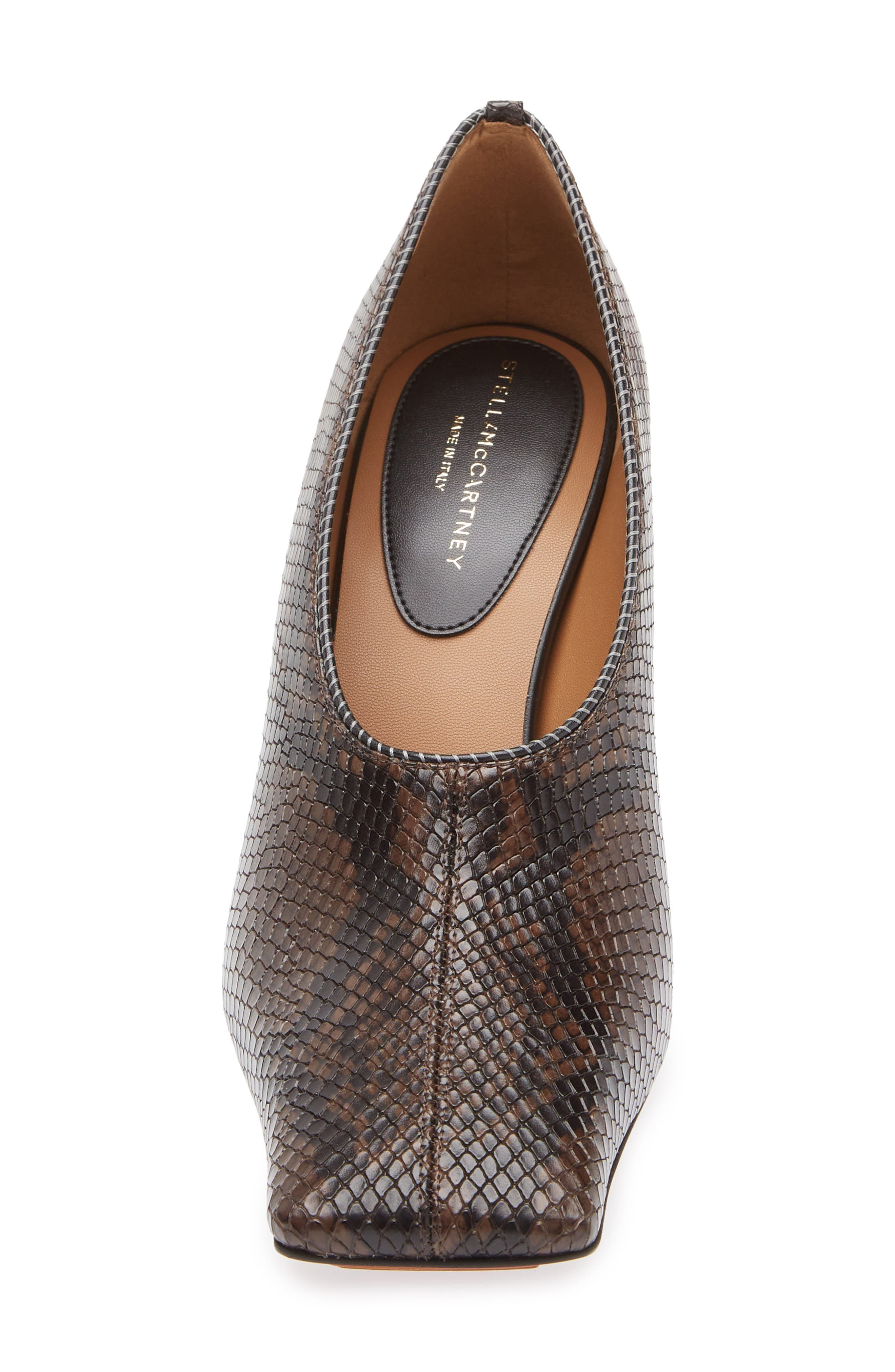 Stella McCartney Snakeskin Embossed Faux Leather Pump in Coffee at Nordstrom - 4