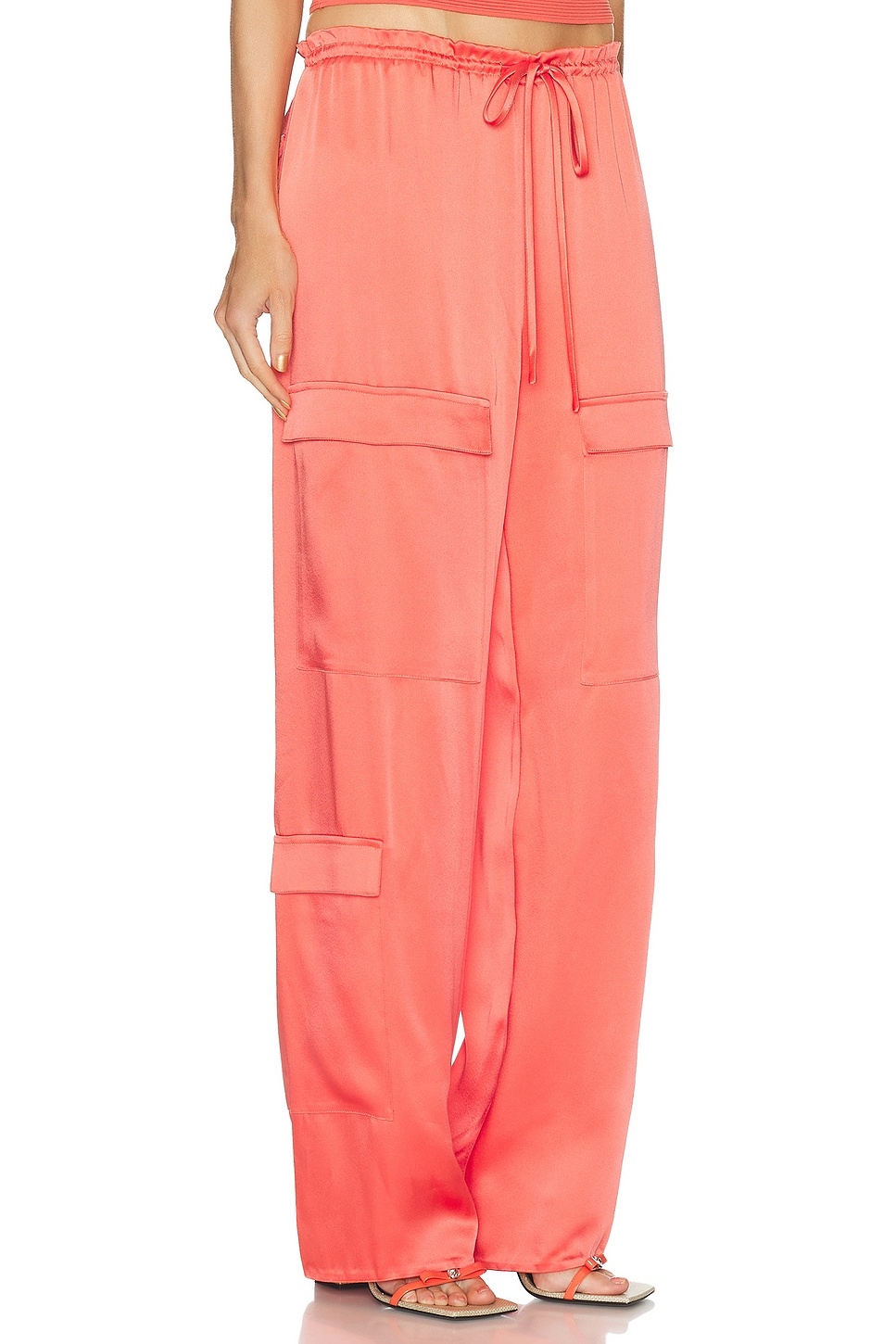 Doubleface Satin Drawstring Cargo Pant - 2