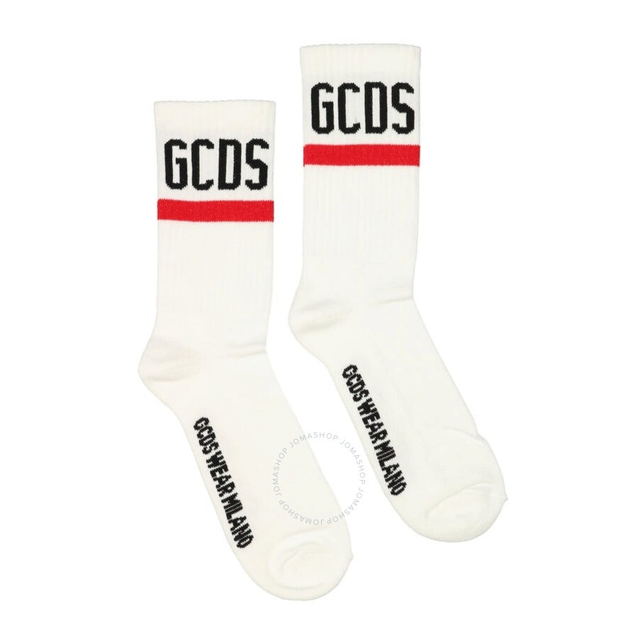 GCDS Logo Brand White Socks - 1