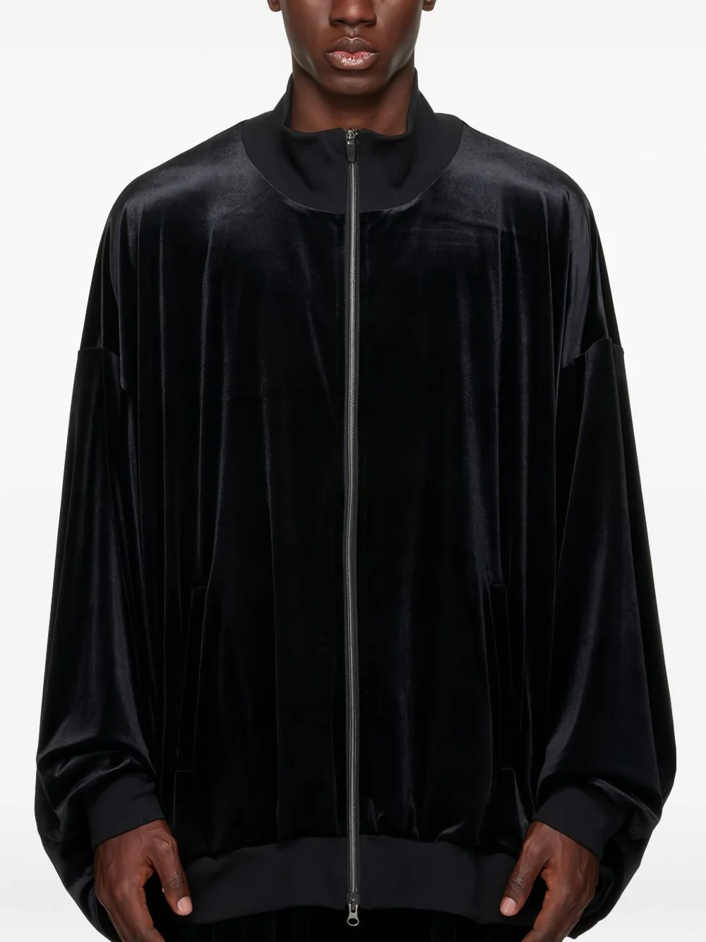 zip-up velvet bomber jacket - 1
