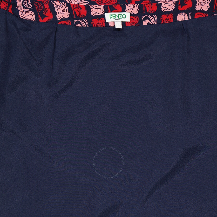 Kenzo Midnight Blue Mermaid Print Wrap Skirt - 6