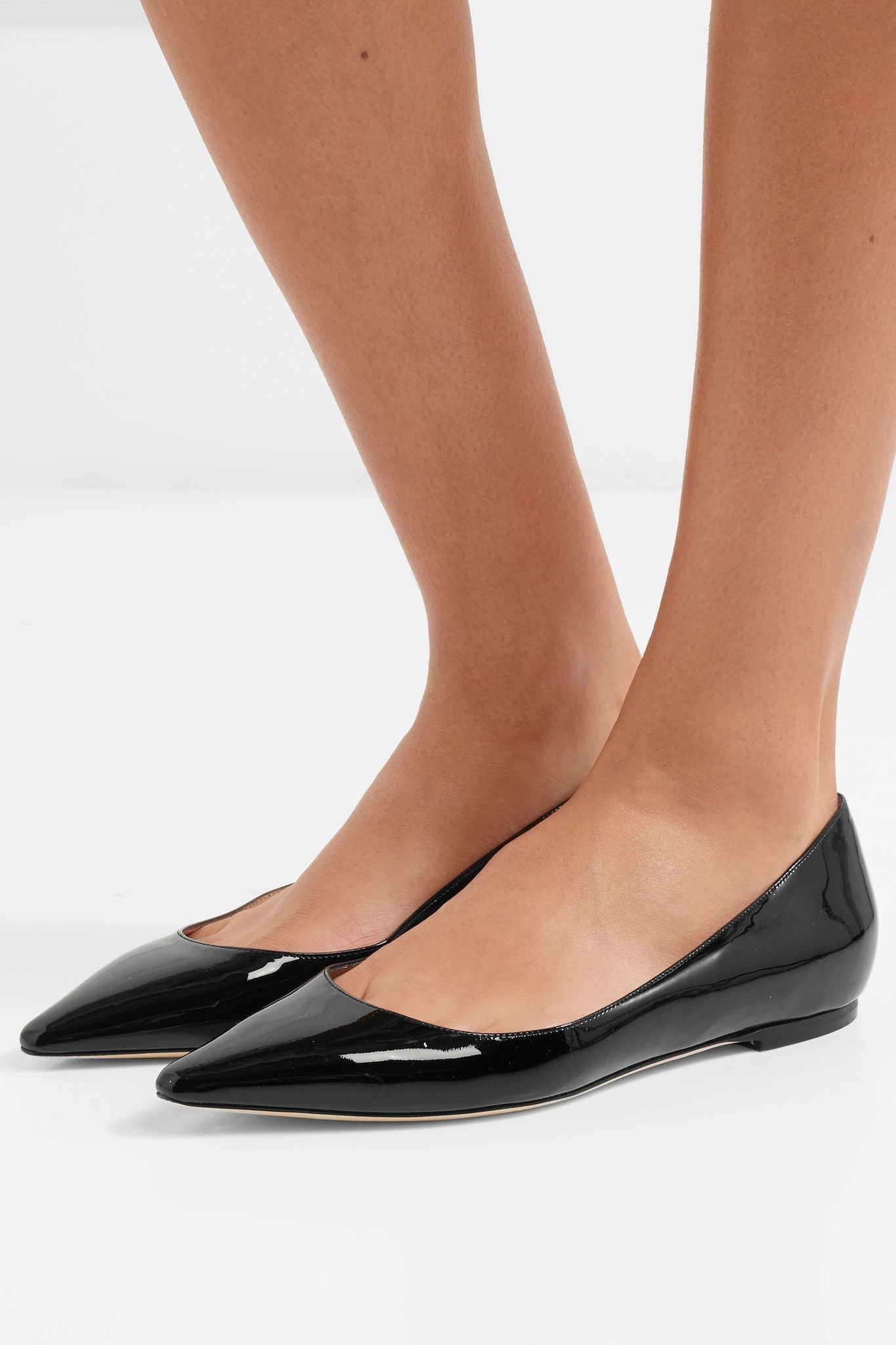 Love patent-leather point-toe flats - 2