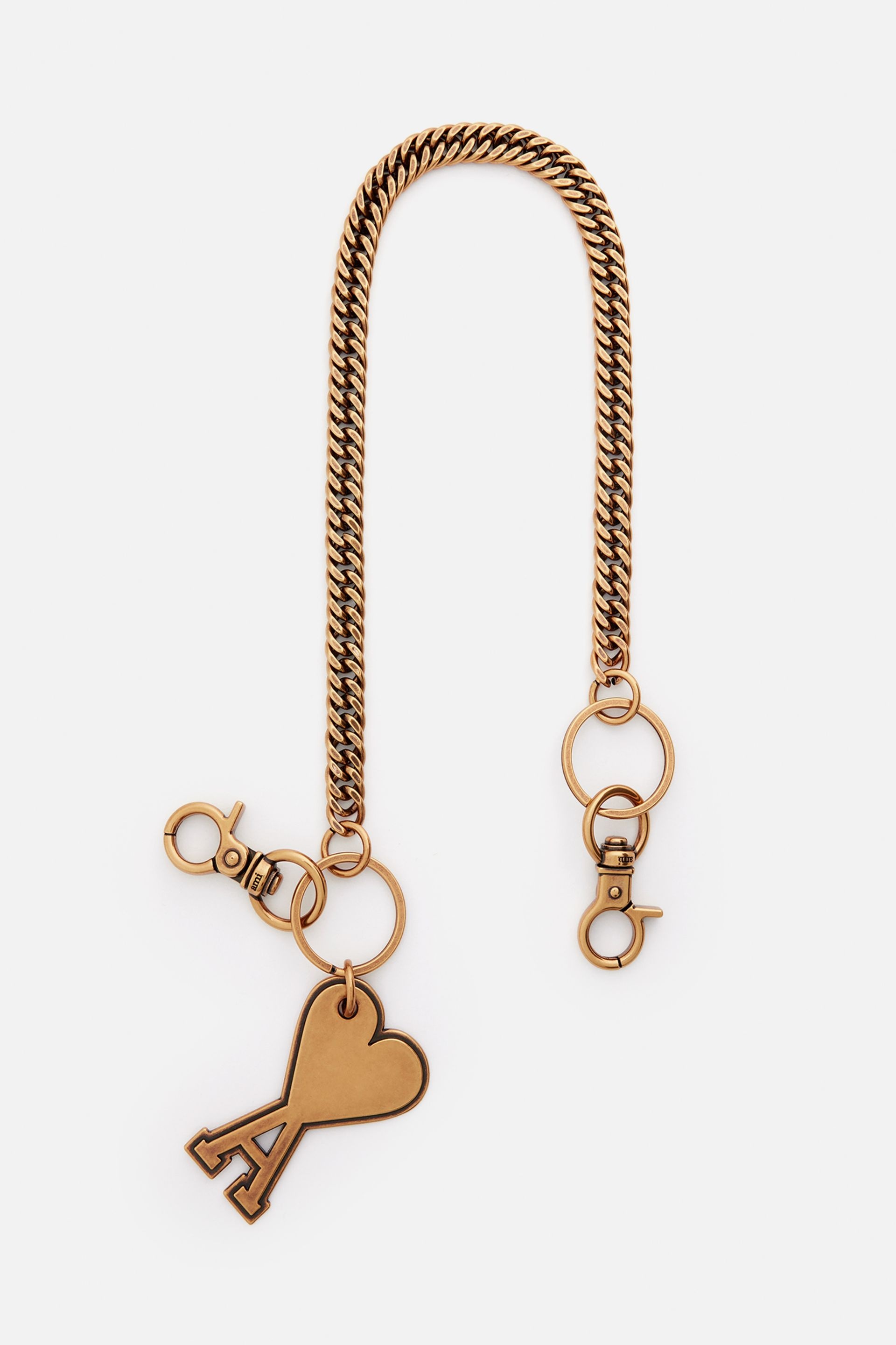 小物 AMI Paris AMI Paris Ami De Coeur Chain Keyring | REVERSIBLE