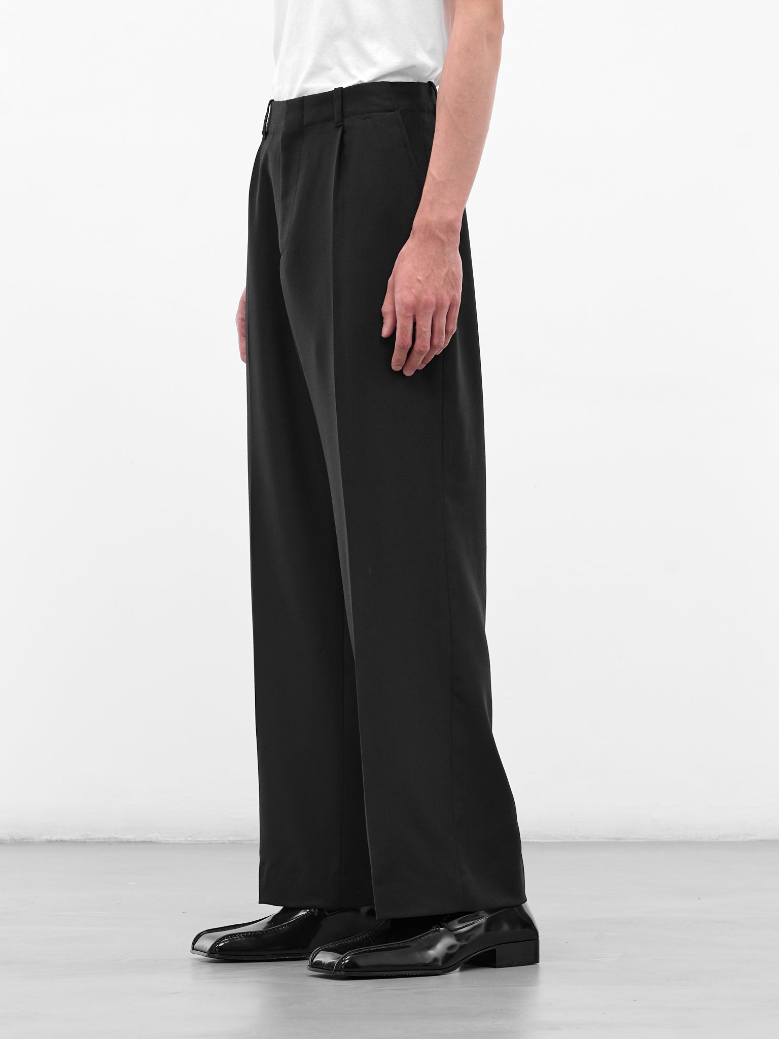 Borrowed Black Wool Chinos - 2