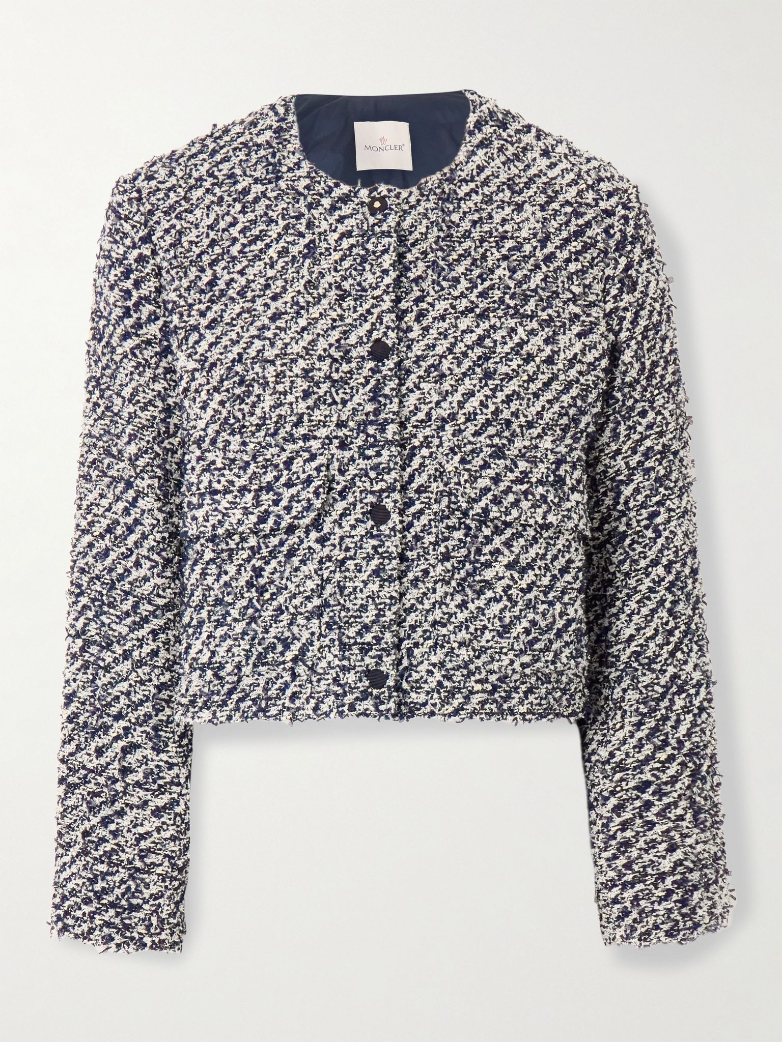 Dauphin quilted shell-paneled cotton-blend tweed down jacket Gray - 1