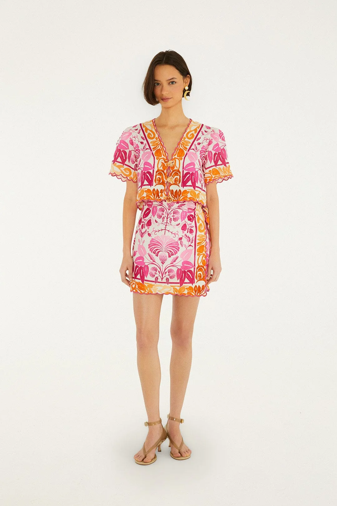 Off-White Santorini Euroflax Premium Linen Mini Skirt - 1