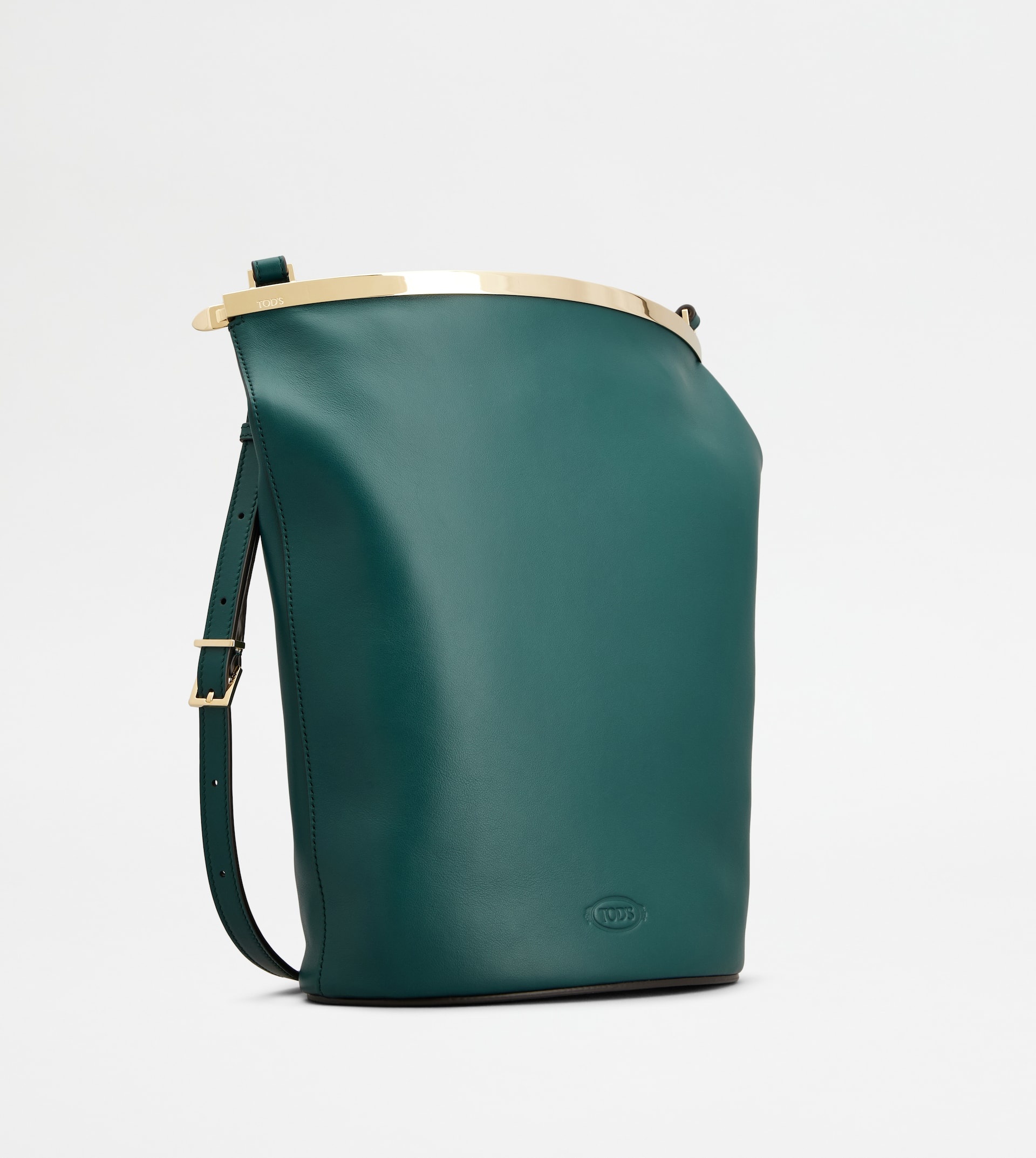 TOD'S MAGENTA BAG BUCKET BAG IN LEATHER SMALL - GREEN - 2