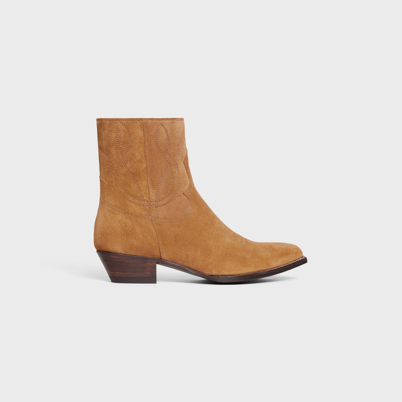 ZIPPED WESTERN BOOTS in Suede Calfskin 1