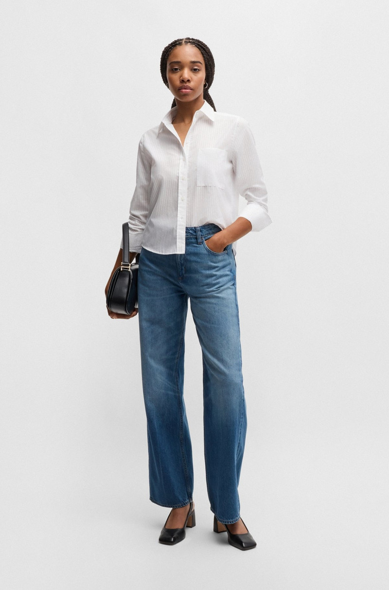 BOSS REGULAR-FIT BLOUSE IN STRIPED COTTON outlook