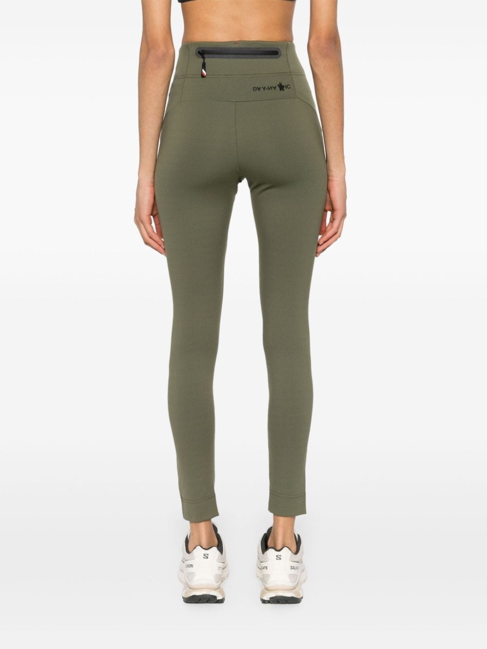 high-waist rubberised-logo leggings - 4