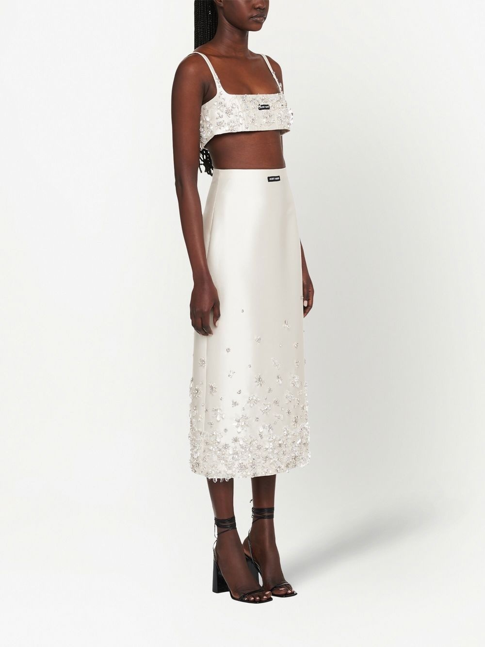 floral-embellished midi skirt - 3