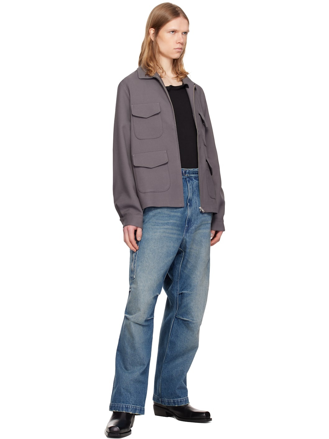 Blue Washed Denim Berlin Baggy Jeans - 4