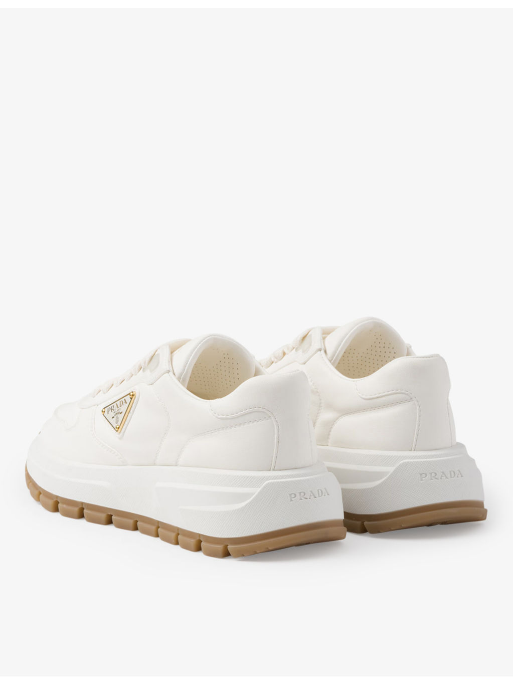 Brand-plaque leather low-top trainers - 4