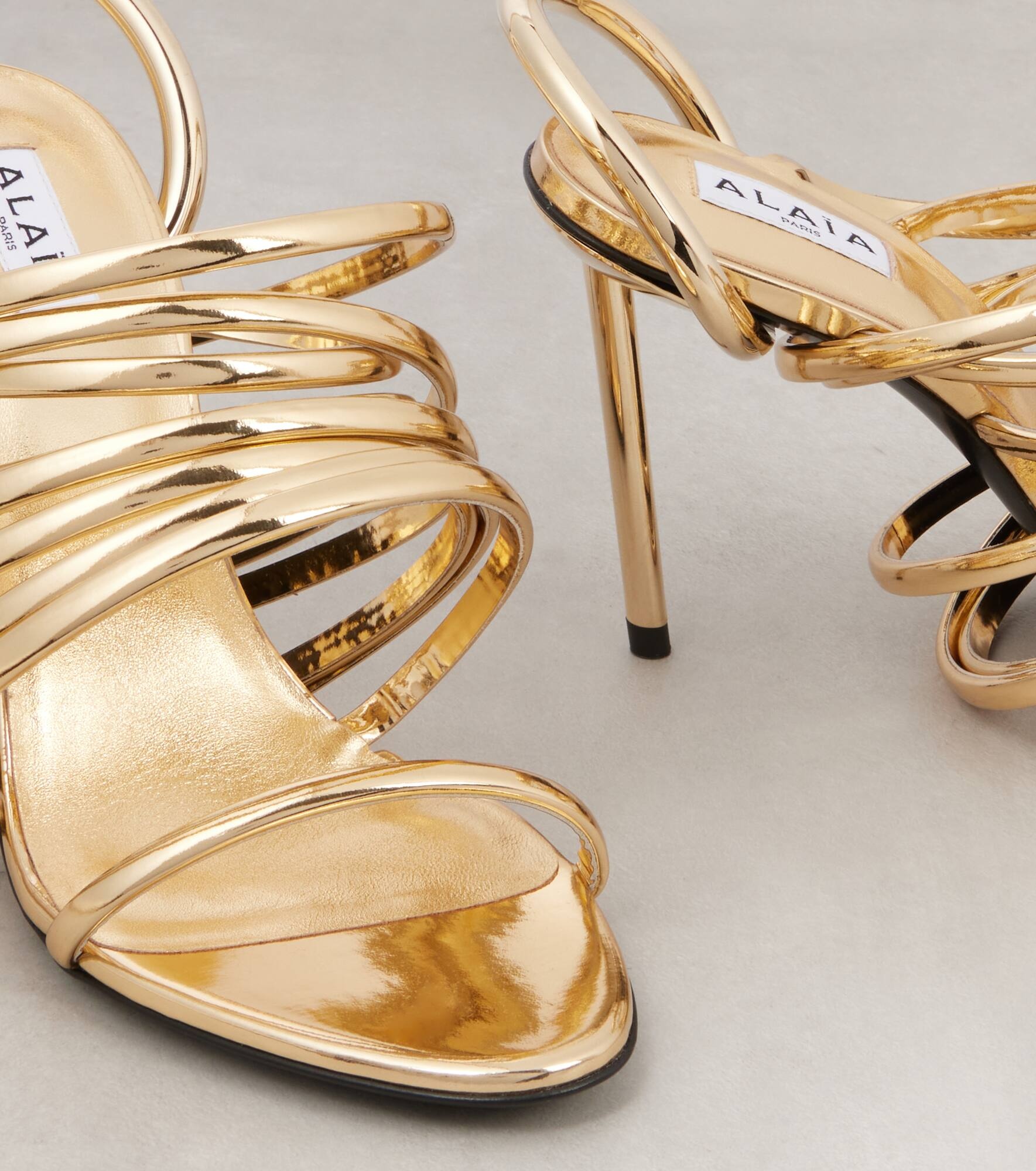 Spiral 90 metallic leather sandals - 5