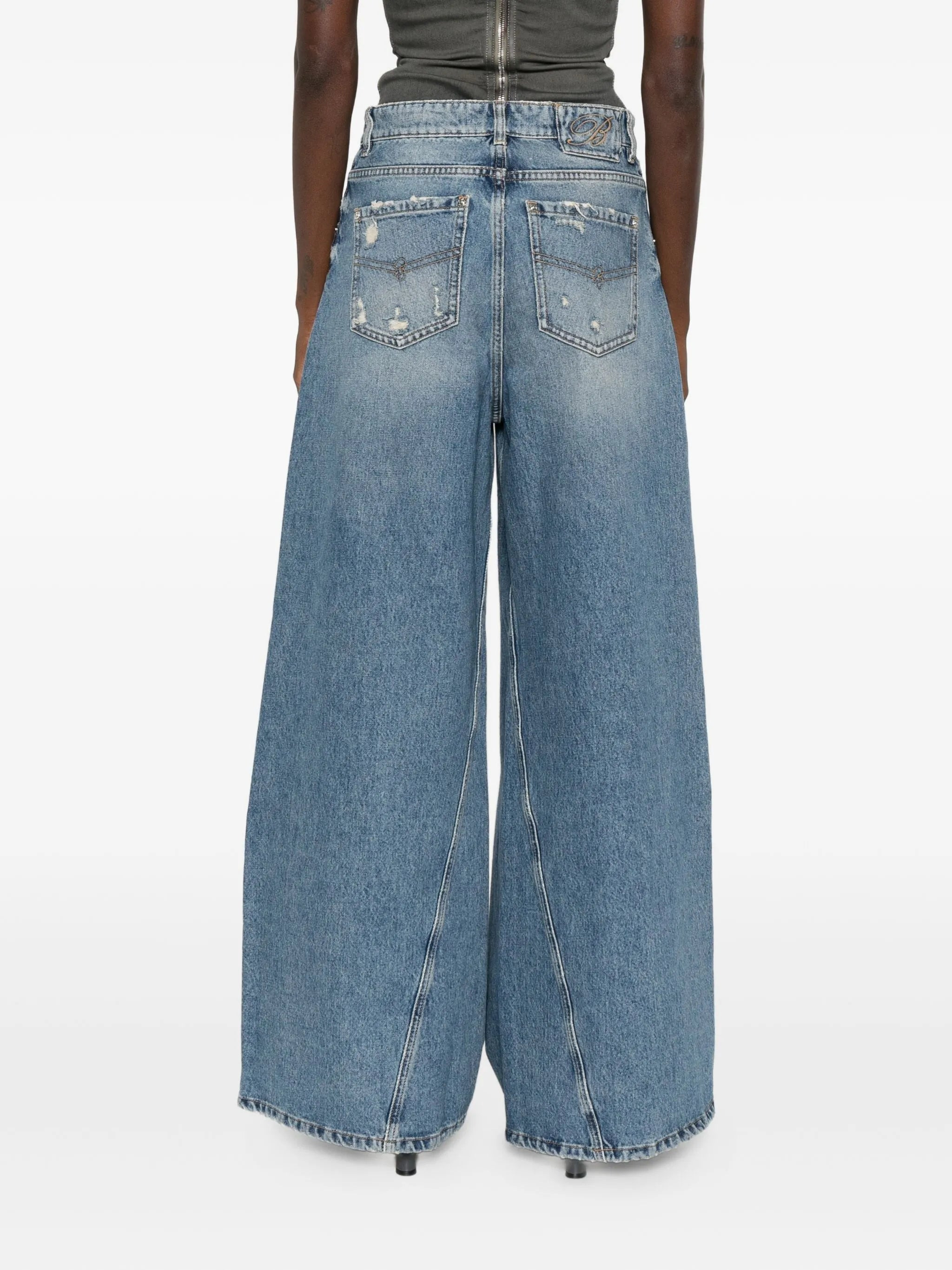 Blumarine Distressed Frayed Jeans - 2
