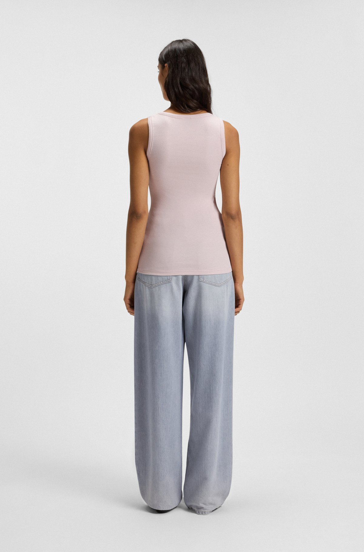STRETCH-COTTON SLIM-FIT TOP WITH RIBBED STRUCTURE - 4