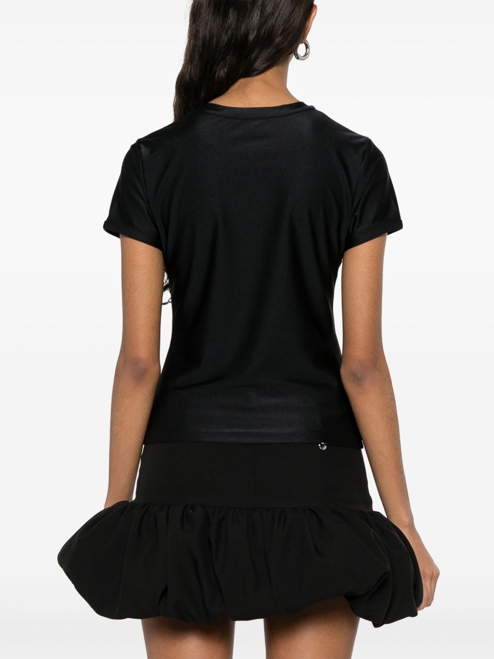 crystal embellished-logo T-shirt - 4