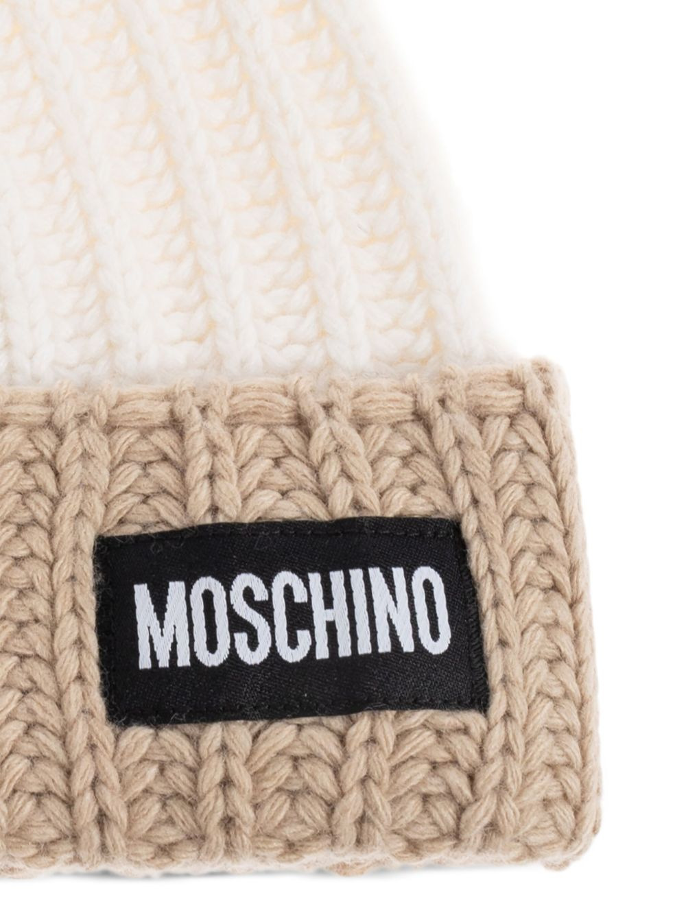 ribbed logo-patch beanie - 3