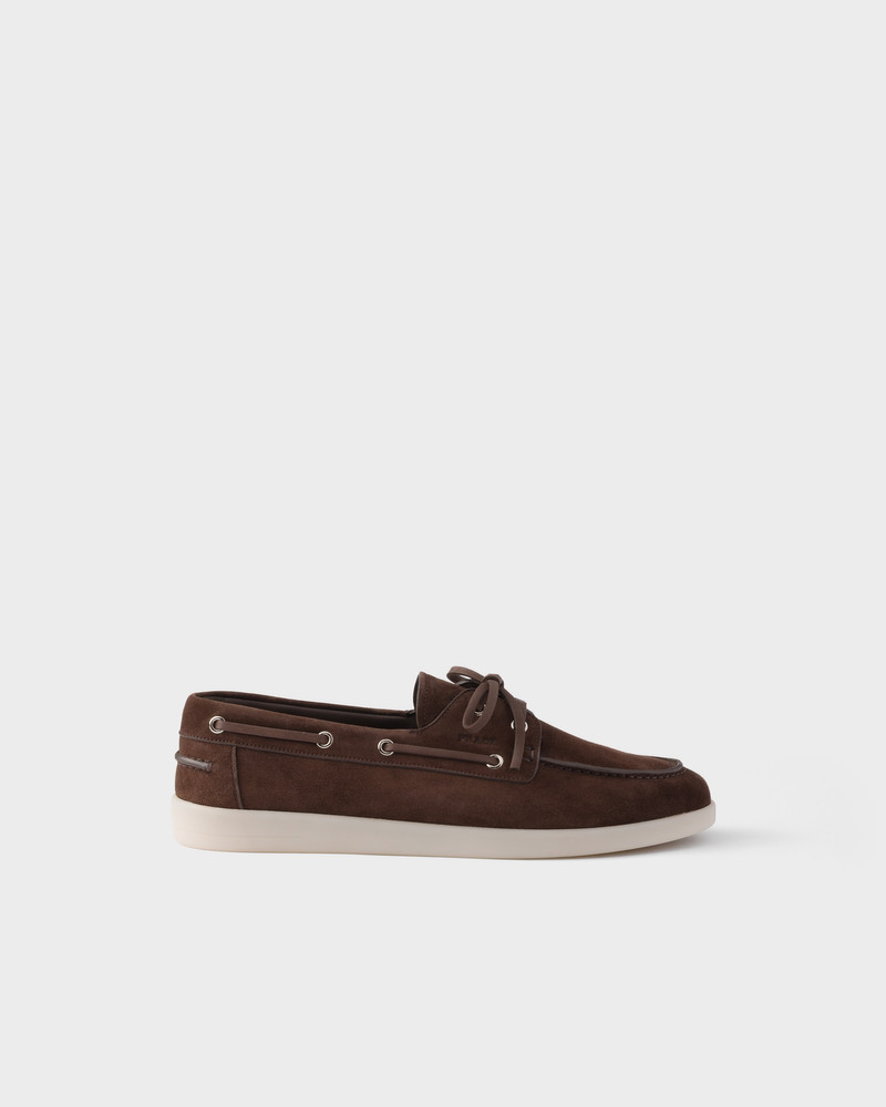 Prada Suede boat shoes with laces outlook