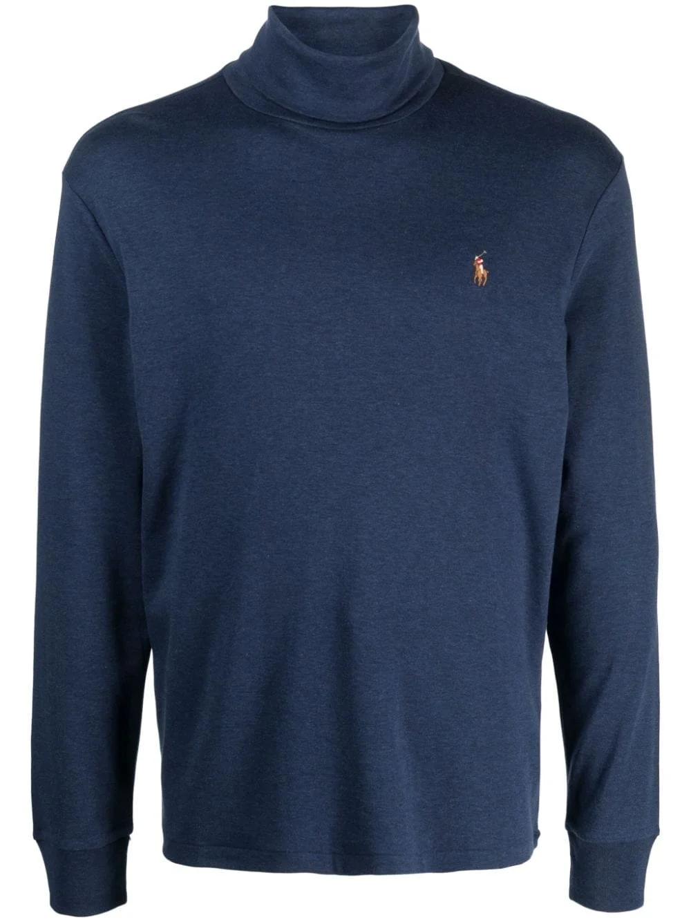 logo-embroidered roll-neck jumper - 1