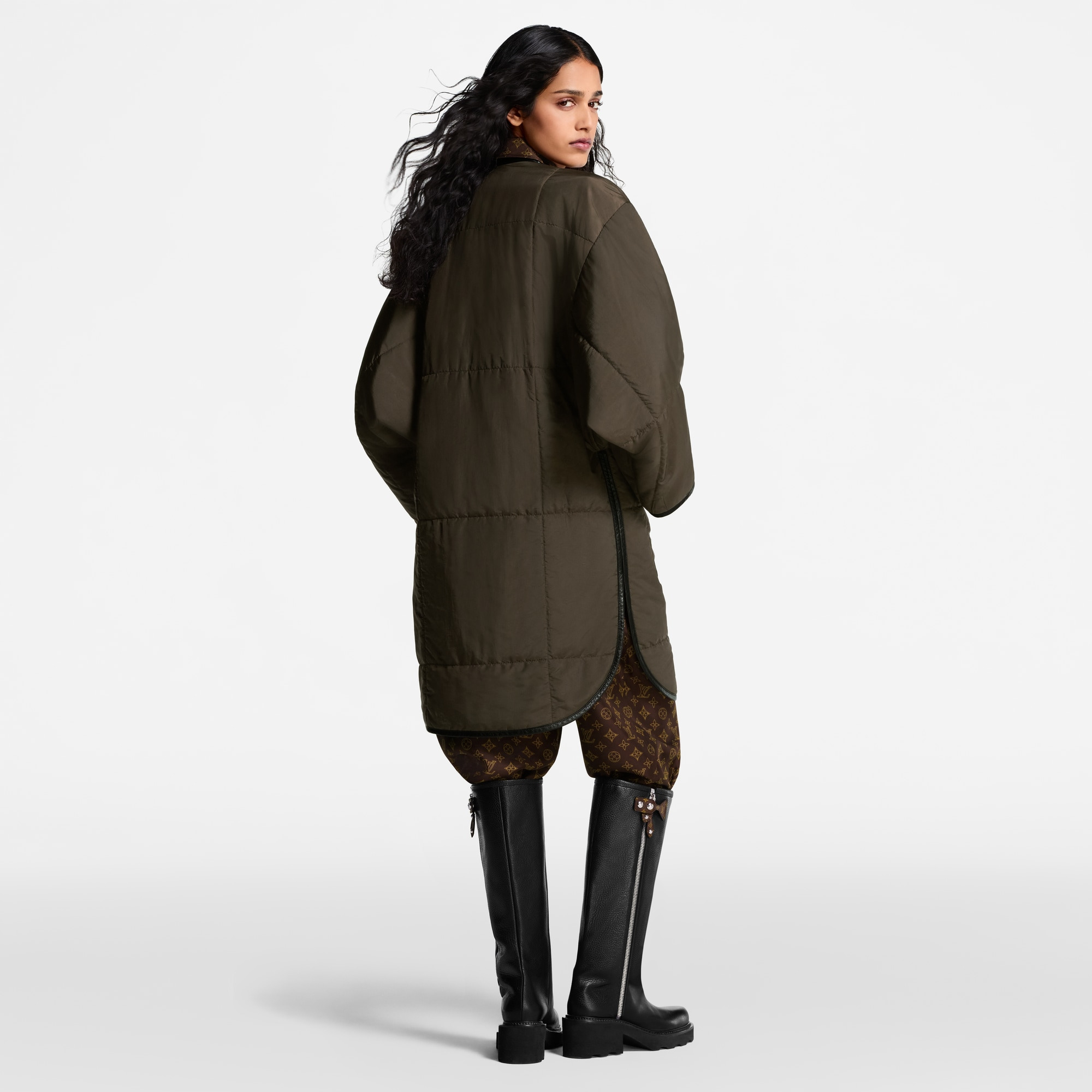 Quilted Toggle Detail Coat - 5