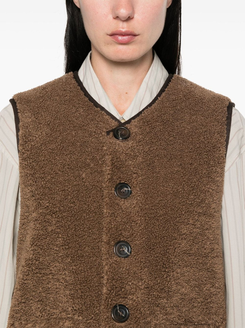 V-neck faux-shearling vest 5