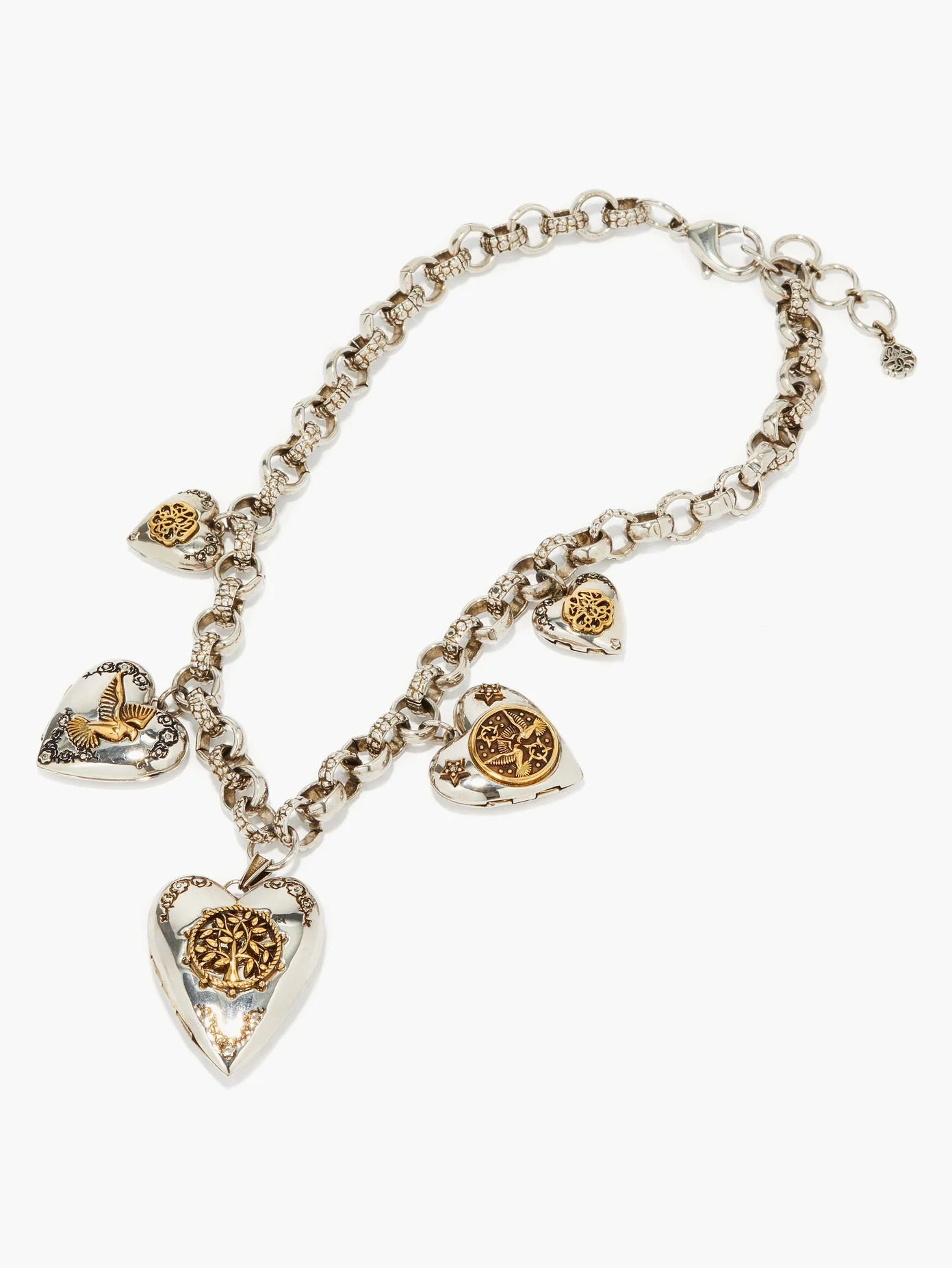 Heart-locket charm necklace - 4