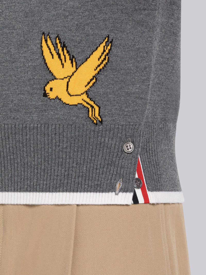 COTTON MERINO BIRDS AND BEES HALF DROP 4-BAR POLO 6