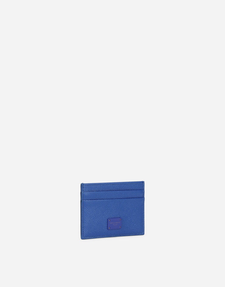 Dauphine calfskin credit card holder with logo plaque - 2