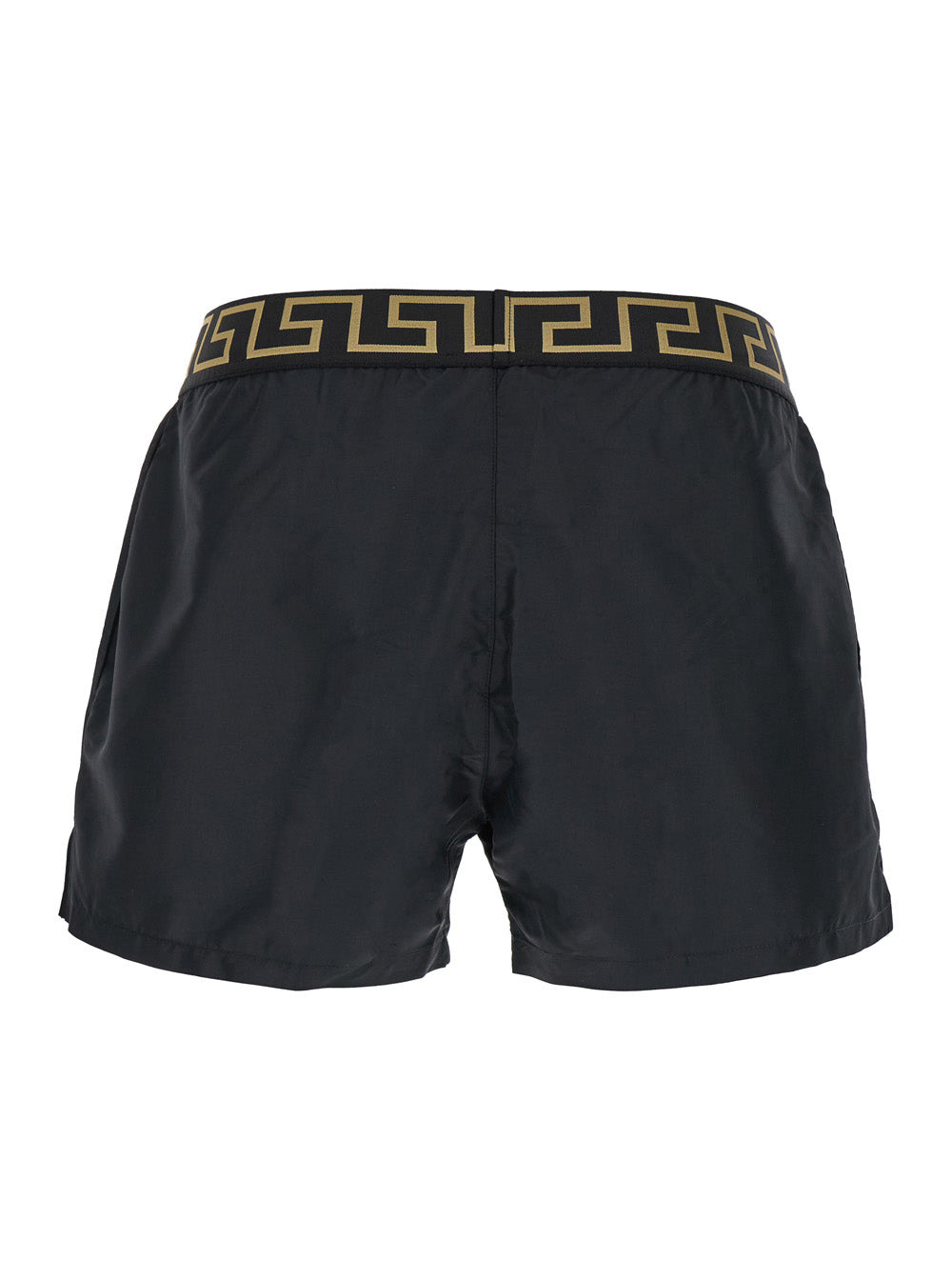 Versace Men Black Swimsuit Shorts With Greca Detail In Tech Fabric Man - 2