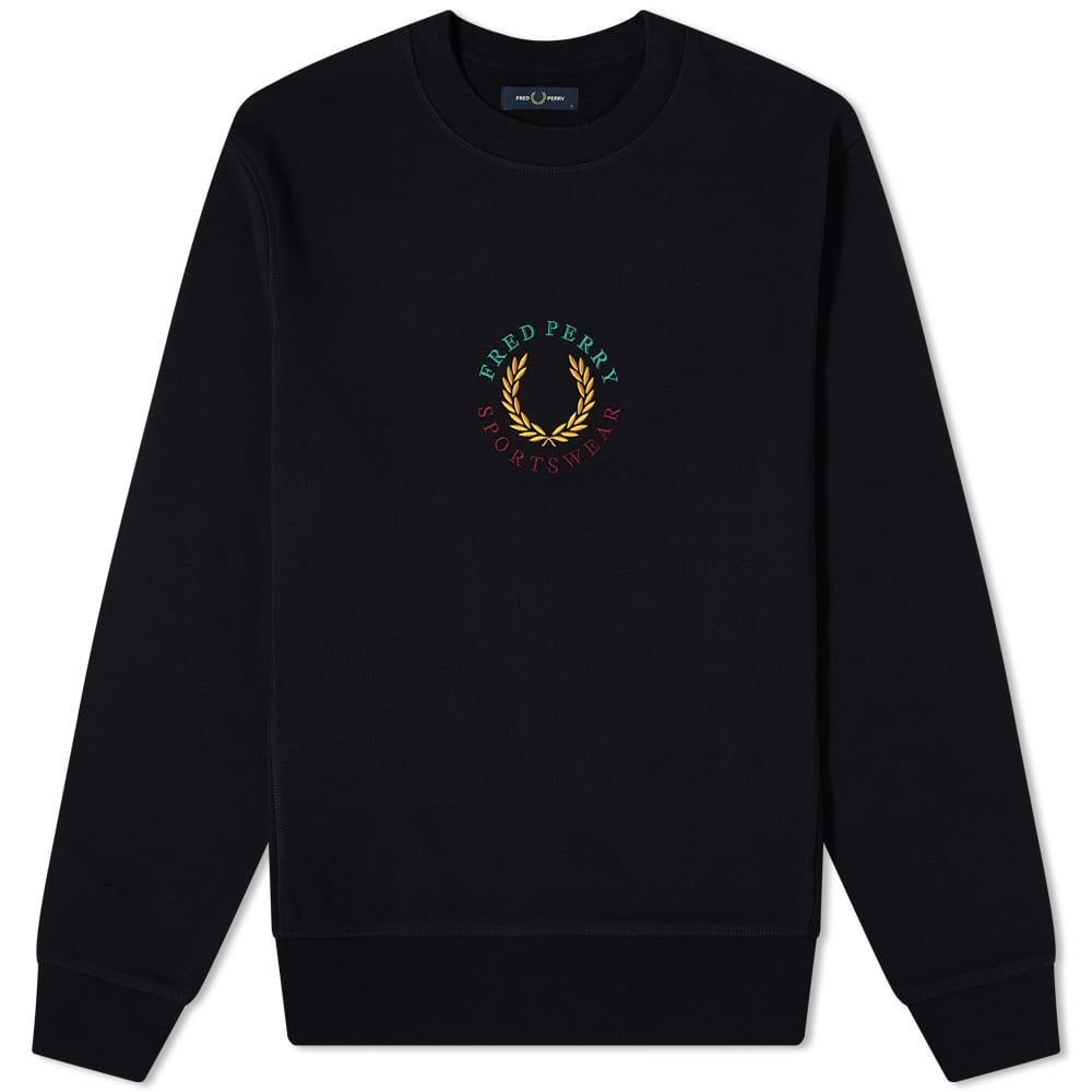 Fred Perry Authentic Embroidered Laurel Logo Crew Sweat - 1