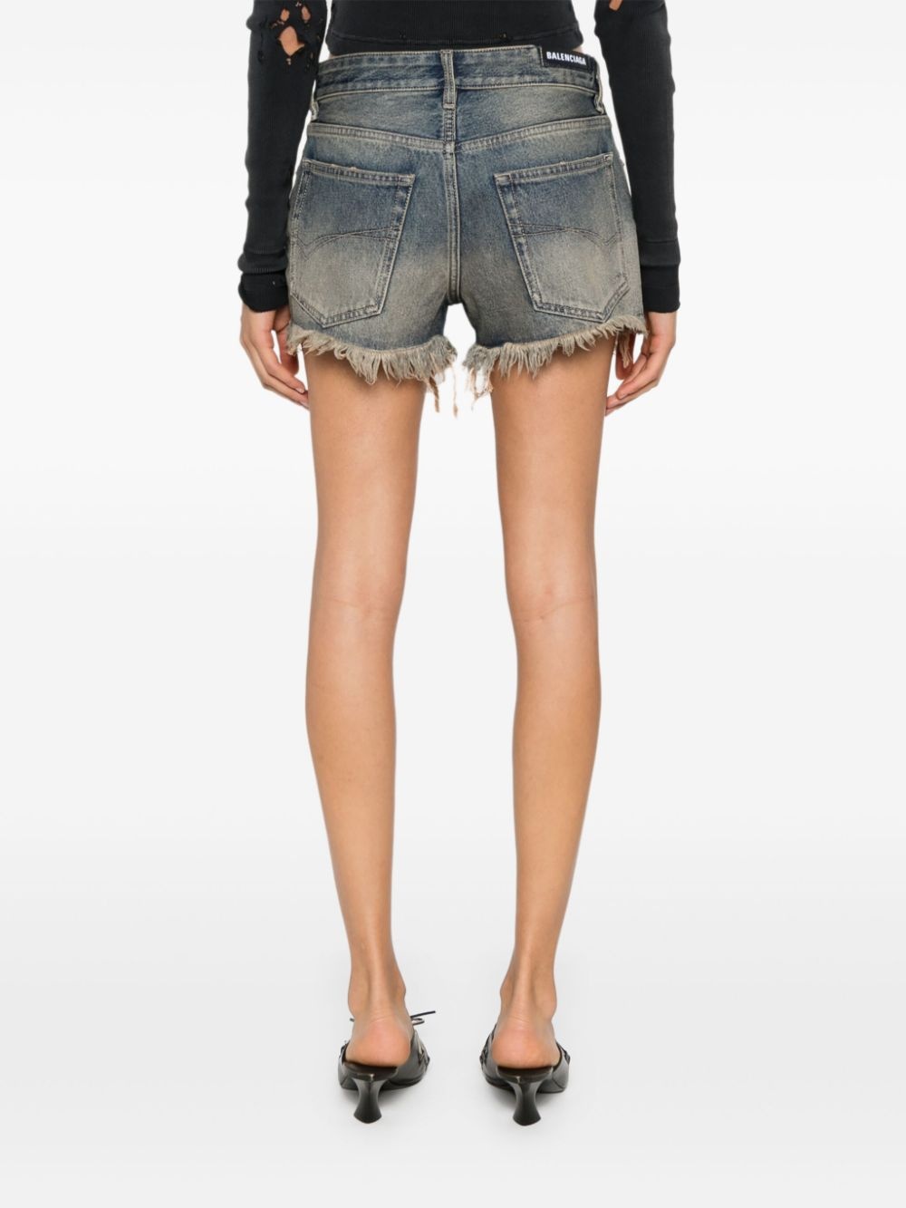 BALENCIAGA - Women Mini Denim Shorts - 3