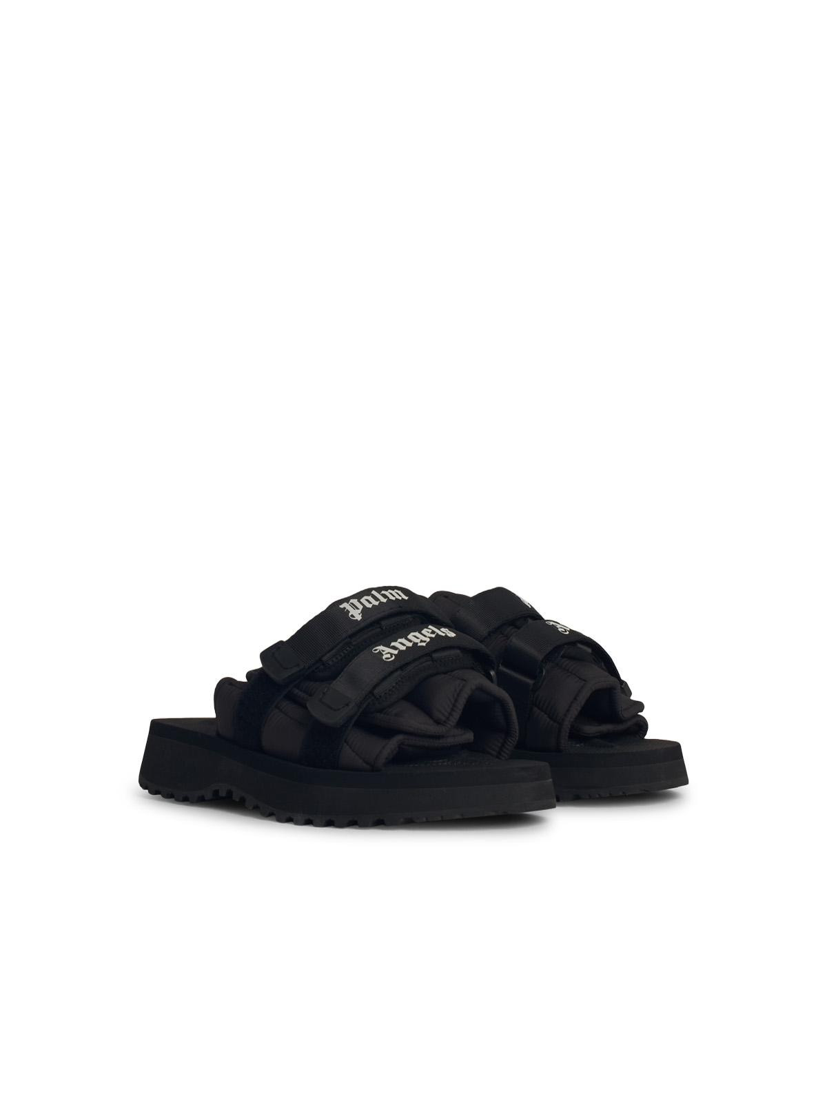 Palm Angels 'Moto-P' Black Synthetic Fibre Sandals Men - 2