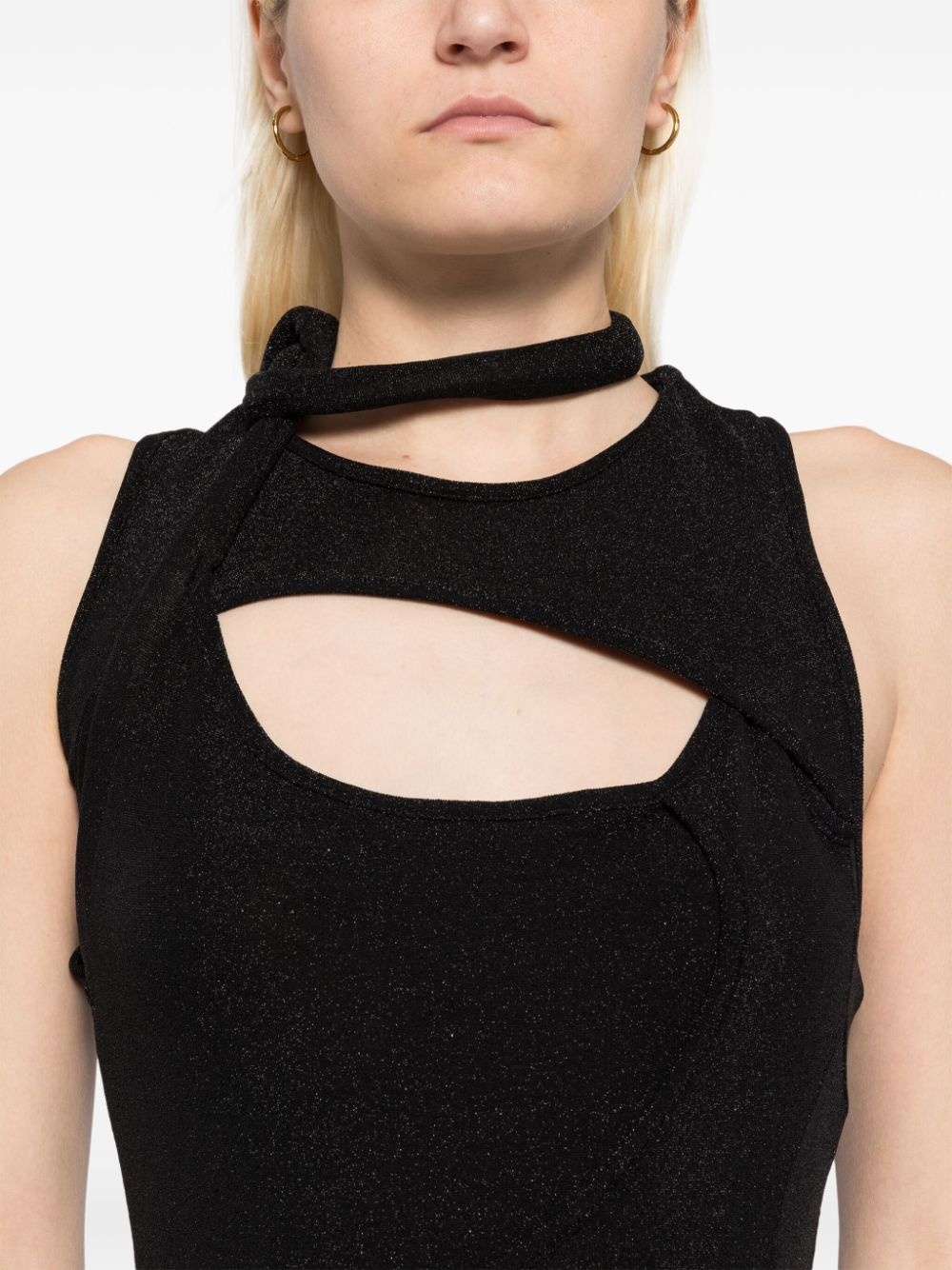 lace-up detailing dress - 5