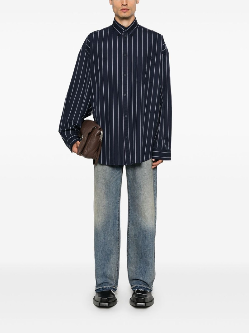 BALENCIAGA logo-print striped shirt outlook