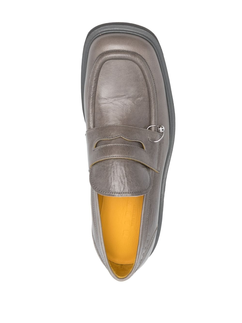 square-toe leather loafers - 4