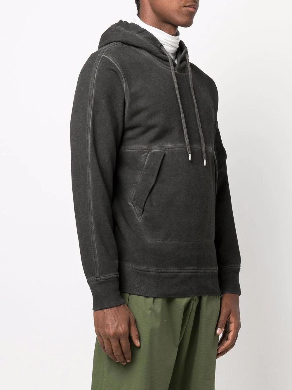 faded-trim cotton hoodie - 3