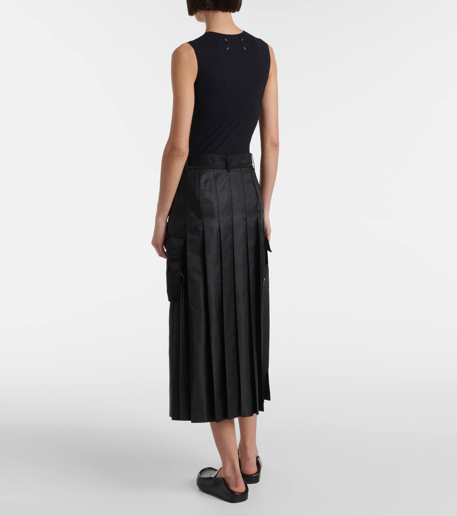 Nylon twill midi skirt - 3