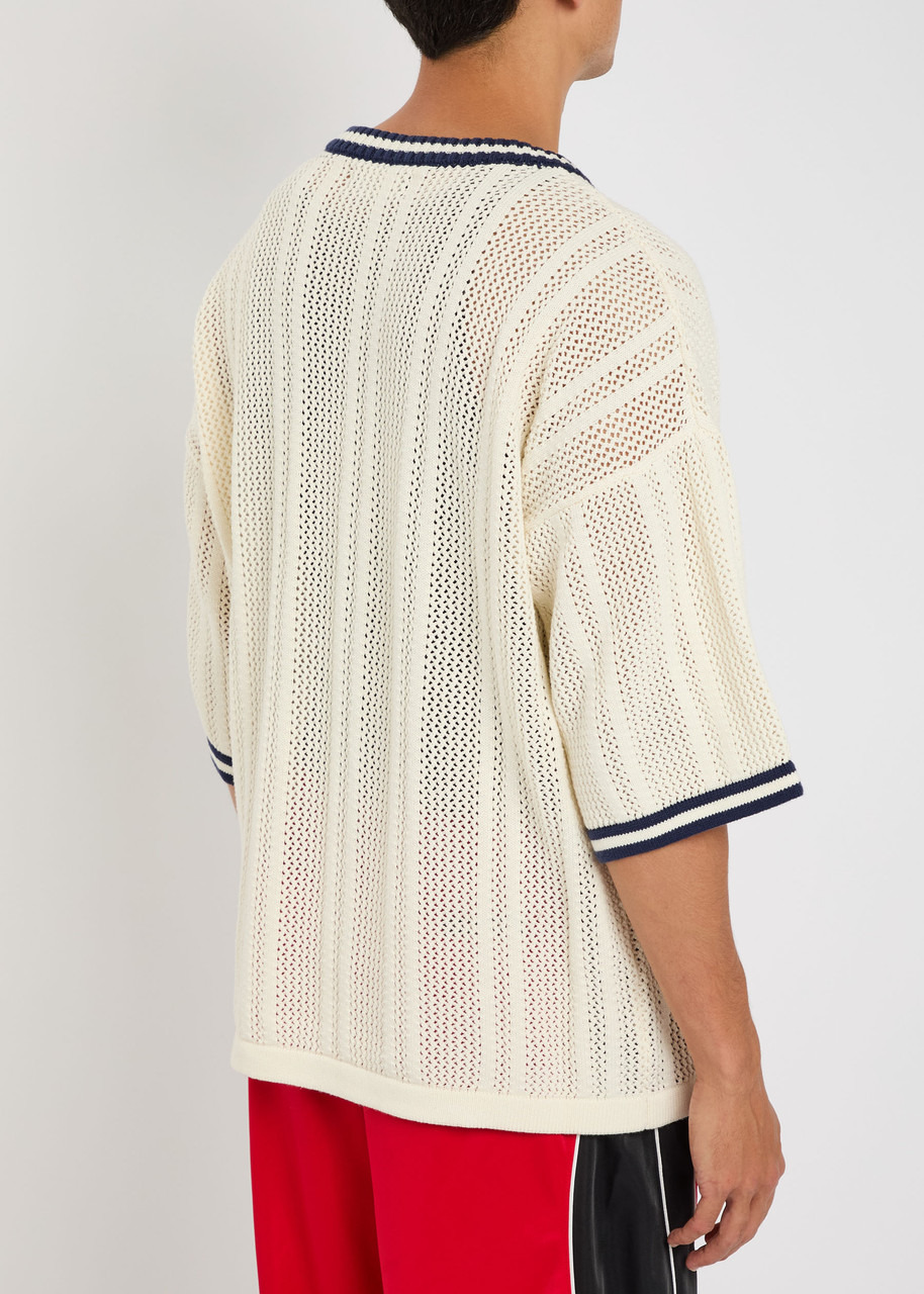 Nahmias Intarsia Open-knit Cotton Shirt - 3