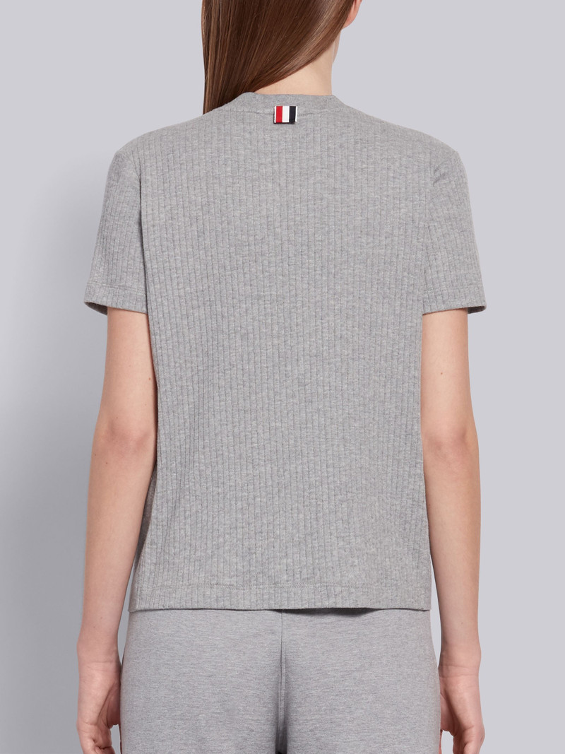 Light Grey High Twisted Rib Side Insert 4-Bar T-shirt 3