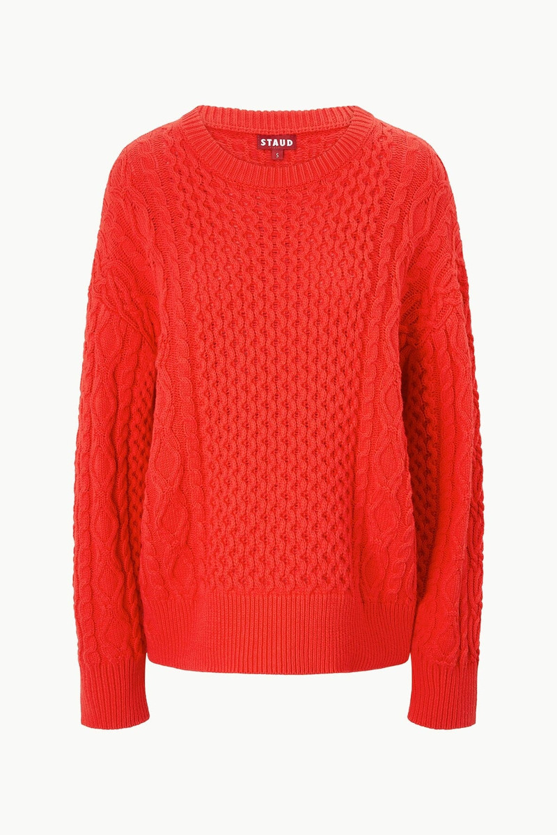 STAUD TRACY SWEATER RED ROSE 1